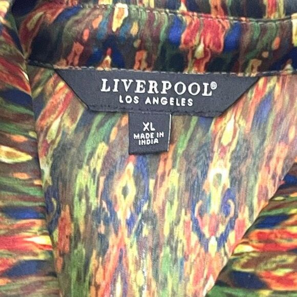 NWT LIVERPOOL Los Angeles Shirt Size XL Multicolor Button Up Long Sleeve Ikat - Picture 5 of 16